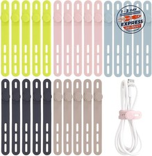 25 bridas de silicona reutilizables para cables, de alta elasticidad (coloridas) picture