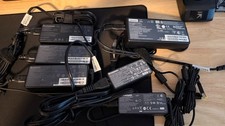 Lot of 7 Genuine Lenovo Laptop AC Adapters Chargers 45W 65W 135W Mixed Tips picture