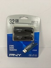 PNY 32GB Attaché USB 2.0 Flash Drive 2-Pack (BRAND NEW & FACTORY SEALED) picture