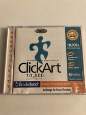 Broderbund ClickArt 10,000 Premier Image Pack CD Rare Vintage Windows Software picture