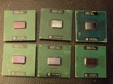 Lot Six (6) Intel Pentium M CPUs SL7SM SL7EP SL89U Sl6F9 SL7S9 SLA2E Gold Scrap picture
