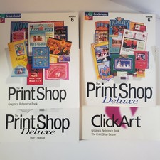 Print Shop Deluxe Broderbund Version 6 Software, Manual, Graphics Reference Book picture