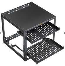 Perlegear 10U Open Frame Server Rack 19