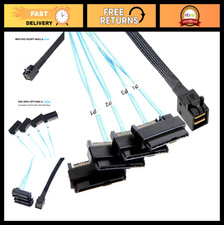 Mini SAS to SAS Cable 1M SFF-8643 to SFF-8482 Connector 4X with SATA Power Adapt picture
