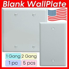 Blank WallPlate 1 2 Gang Wall Plate No Device Cover Face Plate Box Mount White picture