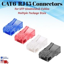 CAT6 RJ45 Connector Network Cable Modular Plug UTP End Pass Through 8P8C EZ Lot picture
