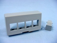 Leviton Gray Quickport 4-Port Cubicle Wallplate Data Faceplate X-Deep 49900-EG4 picture