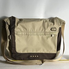 TUMI Messenger Bag Canvas Expandable Khaki Brown Tech Crossbody SEE PICTURES picture