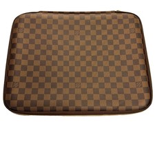 Louis Vuitton Damier Ebene 15 Laptop Sleeve Case Zip Clutch Inventeur Brown picture