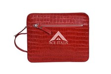 IPAD Red Crocodile Print Hand Made Bag Good Quality Real Leather iPAD Pouch 4040 picture