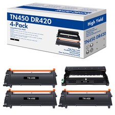 3 TN450 Toner and 1 DR420 Drum For Brother HL-2270DW HL-2240 HL-2280DW MFC-7360N picture