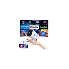 【Built-in APPS & Electric Focusing & 210° Rotation】Mini Projector With Wifi... picture