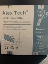 Alex Tech Split Sleeving Cable Protector 10ft - White - New picture