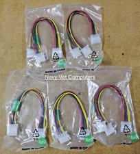 Lot of 5 Power Splitter Y Cables with 4 pin Molex connector 8