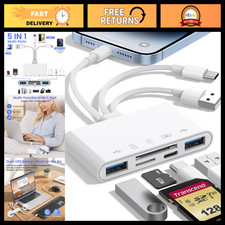 5-in-1 USB OTG Memory Card Reader & Adapter for iPhone, iPad, Mac, USB-C, USB-A picture