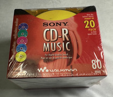 Sony CD-R Music 80 Min 20 Pack in Slim Jewel Cases 20CRM80LX2 | Walkman-NEW picture