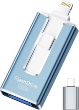 SUDEHO SUD2503 MFi Certified Flash Drive Sky Blue 512GB for Apple iPhone & iPad picture