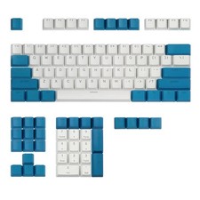 Backlit Blue White Combo PBT Keycap Set Double Shot OEM Profile Puller picture
