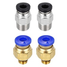 4 Pcs PC4-M6/M10 Straight Through Fitting, 2x4mm Tubes, Blue/Black picture
