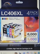 LC406XL High Yield Ink Cartridges for Brother Printer NIB  picture