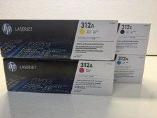 GENUINE HP 312X BLACK 312A YELLOW 312A MAGENTA 312A CYAN LOT OF 4 picture