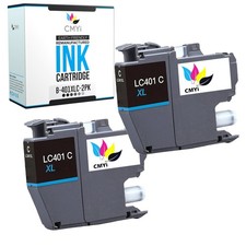 Compatible 2PK CMYi LC401XL Cyan Ink Cartridge fits Brother DCP J1050DW J1800DW picture
