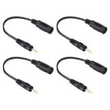 0.6Ft 5.5x2.1mm Female to 2.5x0.7mm Male Power Cable 4 Pcs Wire Adapter Black picture