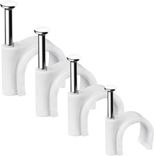 Abnii Cable Nails Clips, 400 Pcs, 4Mm 6Mm 8Mm 10Mm, Wire Wall Clips, White picture