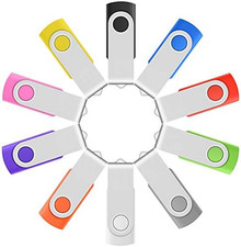 Professional 10-Pack of Enfain 16GB Multicolor USB Flash Drives - Swivel Memory picture