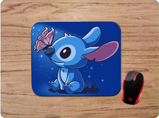 DISNEY STITCH WITH BUTTERFLY CUSTOM NEOPRENE NON-SLIP SOFT MOUSE PAD USA SHIP picture
