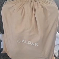 CALPAK Black Leather Laptop Backpack 15in Laptop Compartment Trolley Sleeve picture