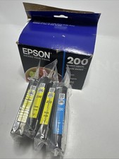 Epson 200 (1) Cyan, (3) Yellow Ink Cartridges Genuine 01/2029 picture