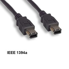 KNTK 15' Firewire 400 6Pin to 6 Pin Cable IEEE-1394a DV Camcorder HDD Data Black picture