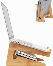 Nuvograin Bamboo Vertical Laptop Stand for 13-17.7 Inch Devices picture