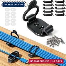 OneLeaf 10-Pack Adjustable Elastic Cable Clips, Cable Management, Black picture