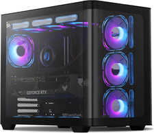ATX Mid-Tower Gaming PC Case, Back Plug-In BTF Motherboard, with 4 ARGB Fans Com picture