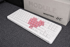 Fully Custumized White Wooting 80 HE, Clear Heart with jelly keycaps picture