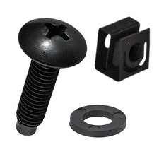 Black 10-32 Slide-on Cage Nut & Screws w/Washers | 25-Pack picture