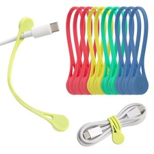 Wrap-It Storage MagnaTies 10pk Magnetic Silicone Ties for Cords | Silicone Ca... picture