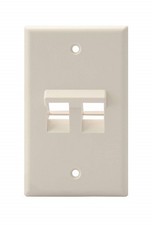 Leviton 41081-2TP Angled QuickPort Wallplate 2-Port Single Gang Light Almond picture