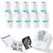 10 Rolls Print Pods Printing Paper, 57 X 25mm Inkless Self-Adhesive Printable... picture