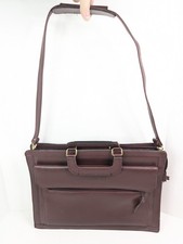 JORDACHE Maroon Messenger Attache Bag Faux Leather w/Shoulder Strap Zippers Vtg picture