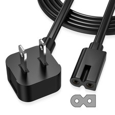 AGVEE 10ft 2 Prong Polarized TV Power Cord 18AWG IEC C7 Black for Vizio PS1 PS2 picture