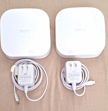 Lot Of Two Amazon Eero Pro 6 Ax4200 Tri-band Mesh Wi-Fi 6 Routers KO 10001 White picture