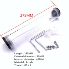 Computer water-cooled acrylic cylindrical water tank 275MM*50MM Front 3 holes picture