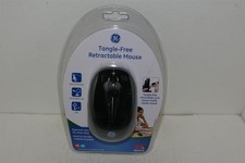 General Electric Retractable Tangle-Free Wired USB Optical Mouse Black NEW picture