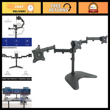 Triple Monitor Mount Stand - Fully Adjustable Desk Free Stand for 3 LCD Screens picture