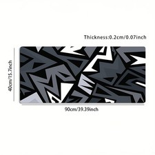Large Black and White Geometric Zigzag Trendy Decorative Pattern Gaming Mouse picture