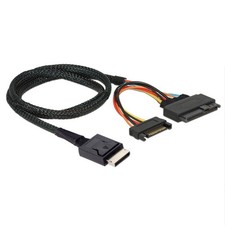 Gen 4 Oculink SFF-8611 4I to PCIe SFF-8639 U.2 NVMe with  15P Male  Server3882 picture