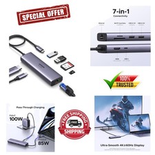 Ultimate 7-in-1 USB-C Hub: 100W PD Charging, HDMI & SD Reader for MacBook, iPad picture